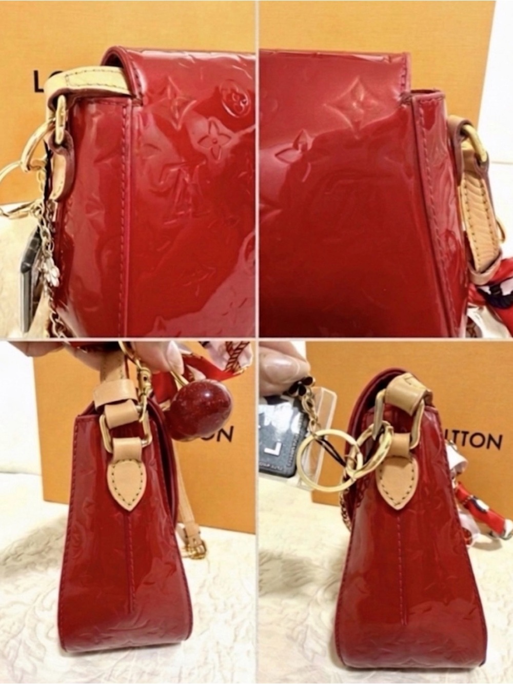 ✨ Gorgeous Gift! Louis Vuitton Pomme D’Amour Monogram Vernis Bellflower PM ✨ - Picture 13 of 14